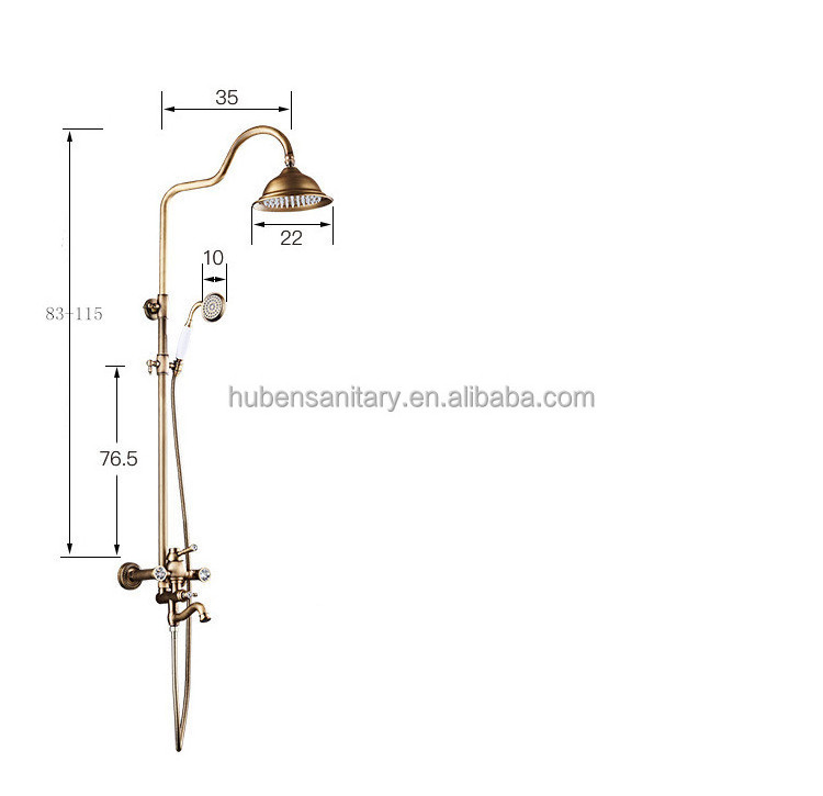 Solar Lightsr Faucet 8-inch Rainfall Shower Head + Handheld Sprayer Antique Brass Bronze C Light Lamp Fixtureontemporary Ceramic