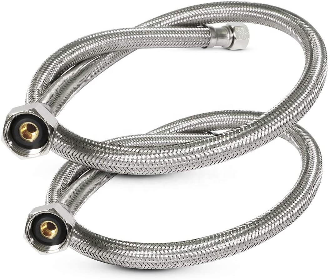 high quality hot water stainless steel wire braided flexible kitchen faucet hose