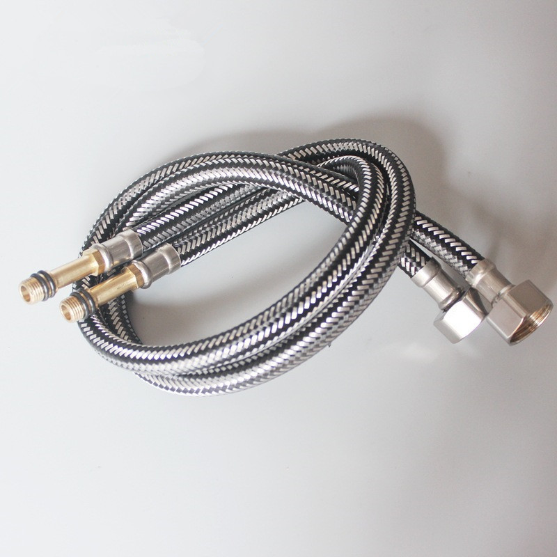 high quality hot water stainless steel wire braided flexible kitchen faucet hose