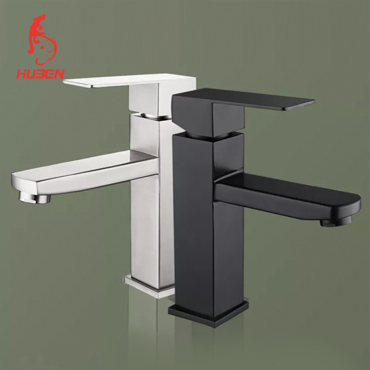 Brushed Nickel Bathroom Sink Faucet Deck Mount Stainless Steel 304 Bowl Basin Single Hole One Handle Spout Mixer Tap