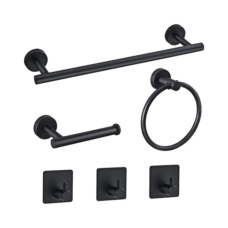 Bathroom fittings toilet accessories Bathroom Accessory luxury bath hardware sets black hotel Bathroom Accessories Set 6 piece