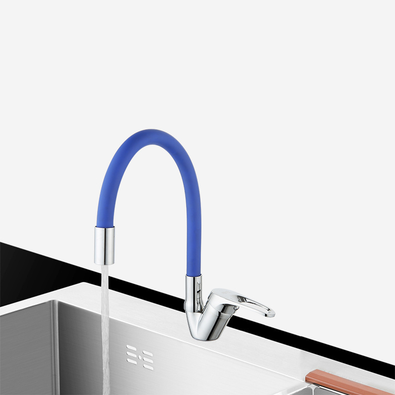 Faucet manufacturers Cheap zinc body color kitchen faucet Pull out flexible hose Hot and cold kitchen sink faucet