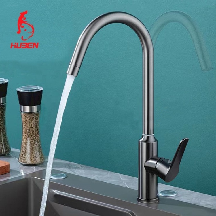 Kitchen Modern CLASSIC Gray Mixer Tap with Kitchen Sink Faucet Gun Ceramic Water Taps Stainless Steel Polished Kitchen Side