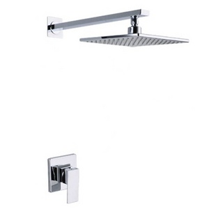 Bath & Shower Faucets Shower Set Mixer Wall Mounted Silver Bathroom Rain Bath Brass Luxury Carton Box Square Modern Contemporary