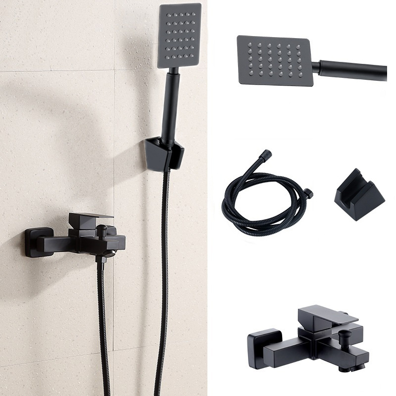 New design BLACK Bathroom Bathtub Faucet Bath Tub Filler Taps with Hand shower