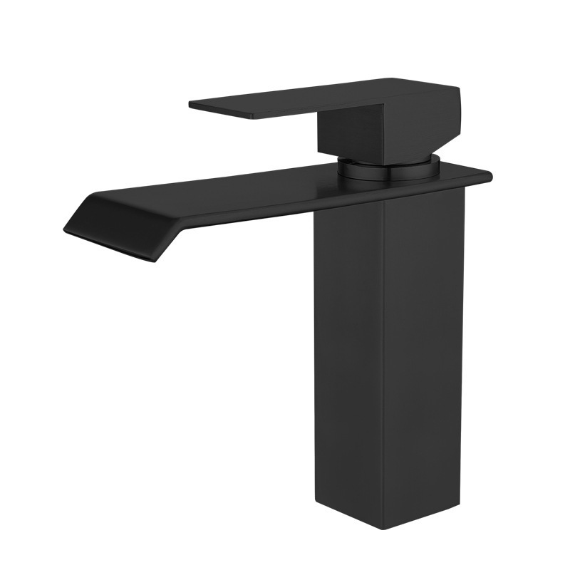 UPC Cheap Bathroom Basin Sink Tap Faucet for Bathroom SUS304 Stainless Steel Modern Contemporary CE Single Handle Matt Black