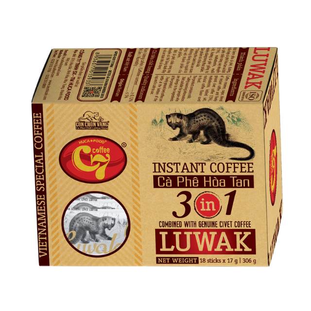 Instant Coffee OEM ODM Private Label Golden Weasel C7 Luwak Coffee Flavor Instant 3in1 With Non-dairy Creamer Vietnamese Coffee