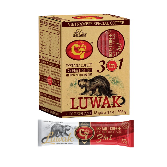 Instant Coffee Private Label Golden Weasel C7 Luwak Coffee Flavor Instant 3 in1 With Non-dairy Creamer Vietnamese Coffee