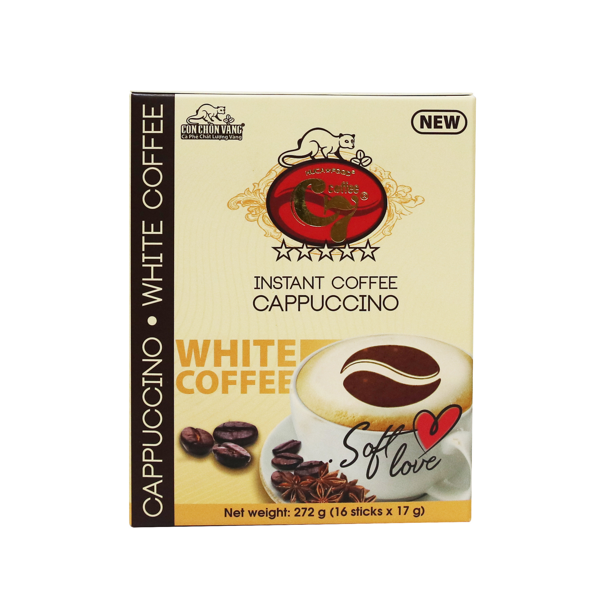 Instant 4 in 1, White Coffee, Cappuccino, Wholesale , OEM, ODM, Original Vietnam