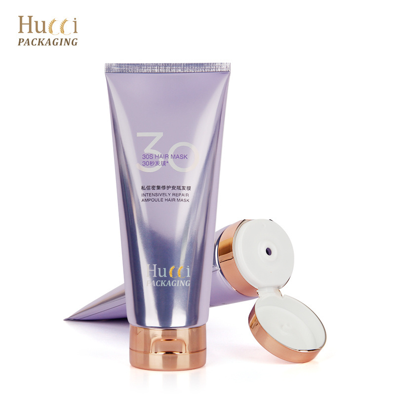 Big 250ml 300ml Hair Container Body Cream Skincare Lotion Soft Plastic Shampoo Tube Packaging Rose Gold Flip Cap Cosmetic Tube