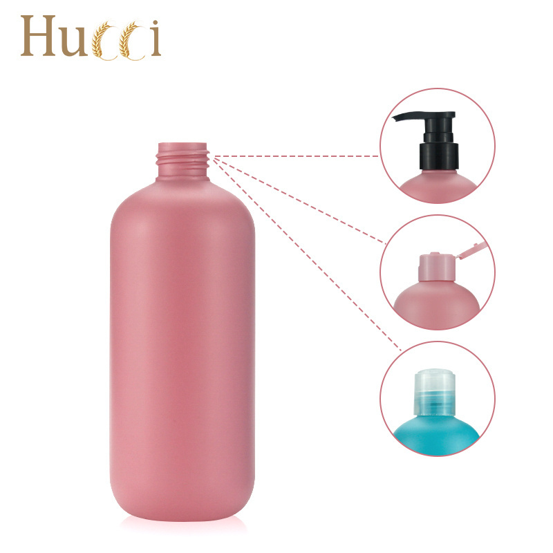 Custom color printing 350ml HDPE Shower Gel Empty Bottle Beauty Shampoo Cosmetic Skincare Packing