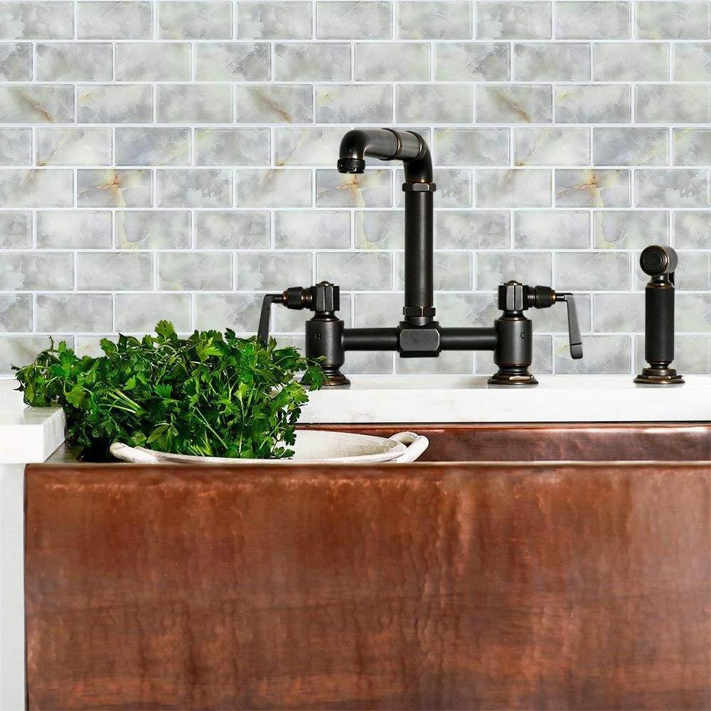 Faux Granite 3d Wallpaper Decorative Kitchen Wall Tiles Self-adhesive Diy Kitchen Bathroom