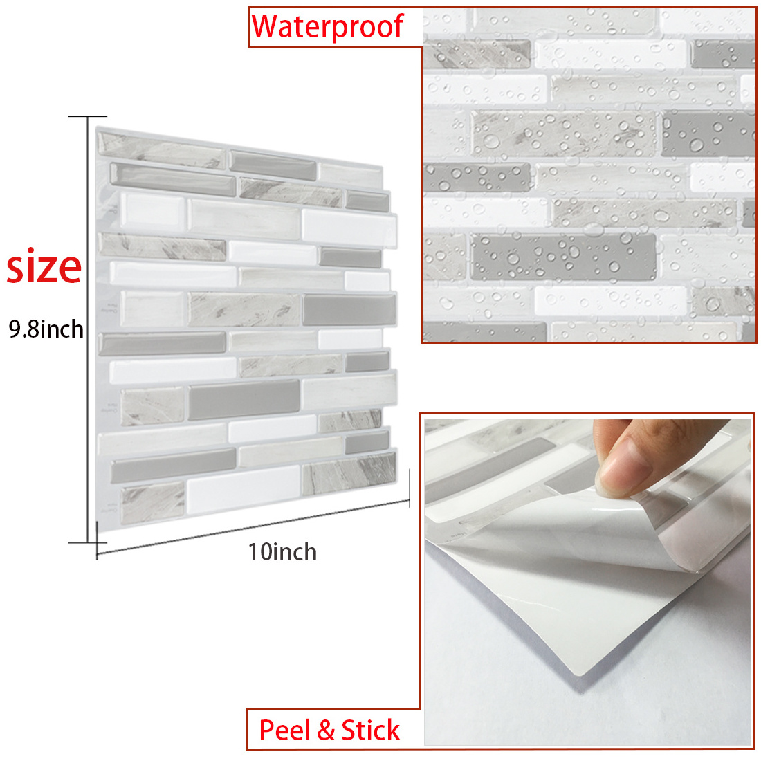 2020 Custom Marble Mosaic Tiles Wall Sticker Kitchen Bathroom Table Floor Diagonal Decoration Wallpaper Art Mural