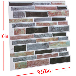 Waterproof gel 3d bathroom faux wall ceramic tile stickers silk-screen printing wallpapers