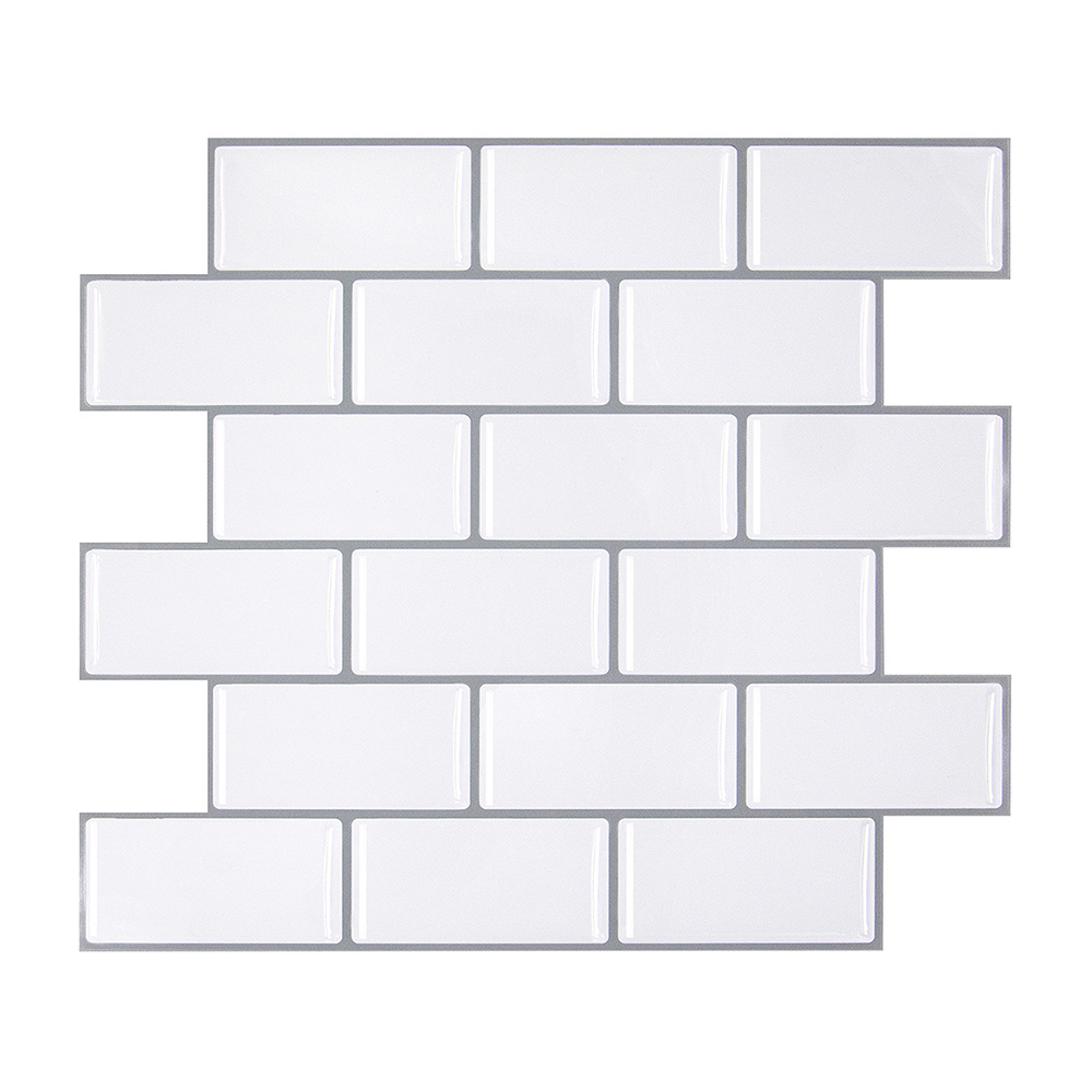 Mosaic Decorative Wall Tile Peel and Stick in Subway White Tile Stickers  And stick tile  Wallpaper home Decoration