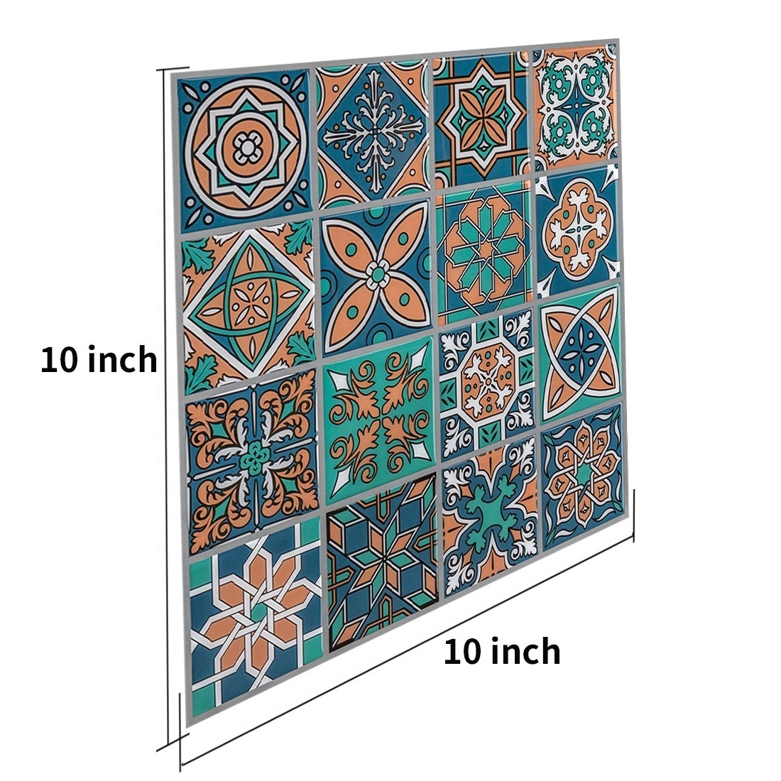 Stick-on Wallpaper Stickers Waterproof Removable Wall Tiles for Walls Murals Moroccan Style Wall Tile Decals