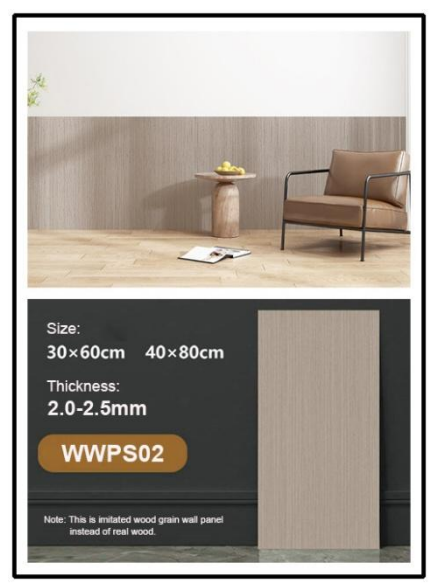 High Gloss PVC Wallpaper Self-Adhesive Wood Grain Wall Panel with Aluminum Foil Back Peel and Stick Easily