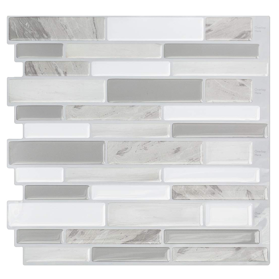 Marble tile kitchen backsplash bathroom waterproof, oil resistant peel removable 3d wall plaster home decor