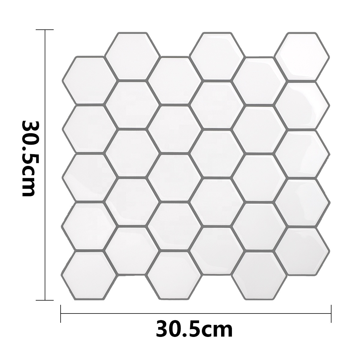 Peel and stick Backs plash wall tile  Easy DIY White Adhesive Hexagon Tile Backs plash Wall Stickers 12'' x 12 Backsplash