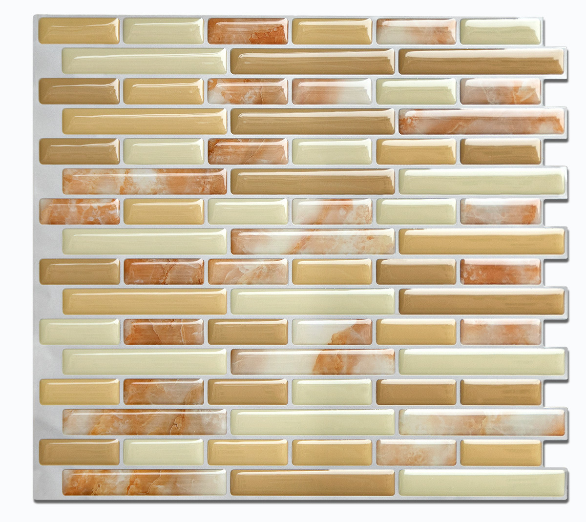 3D Effect Peel and Stick Wall Sticker Upgrade Thicker Subway Wall Tile Self-adhesive Backsplash Mosaic Tile