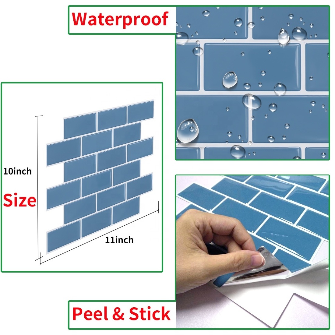 Easy DIY Peel and Stick Subway Tile Home Decoration Peel&Stick Stone Backsplash Mosaic Brick Tiles