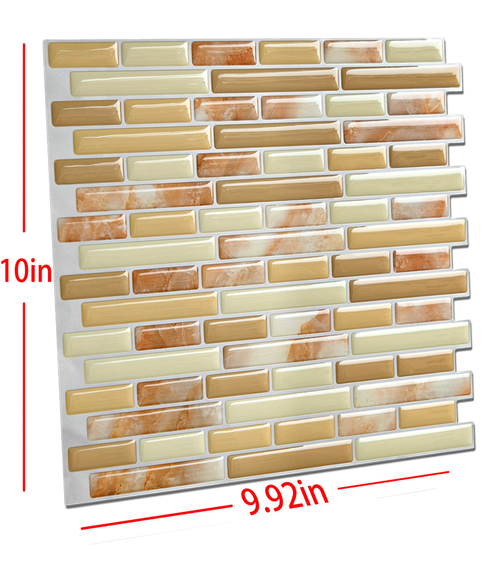 3D Effect Peel and Stick Wall Sticker Upgrade Thicker Subway Wall Tile Self-adhesive Backsplash Mosaic Tile