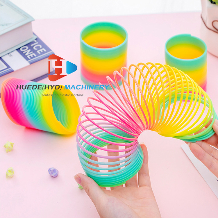 Rainbow circle toy making machine   Rainbow Magic Spring Toy Making Machine Plastic Ring Springs Making Machine