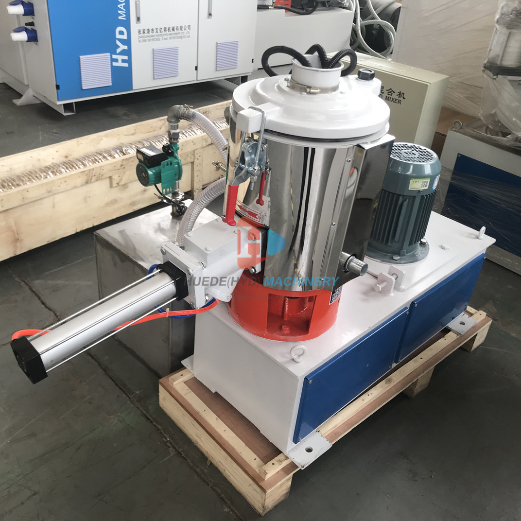 Small Additives Powder Lab Hot Cold Mixer Machine PVC Powder Mixer With Hopper And Water Cooling System