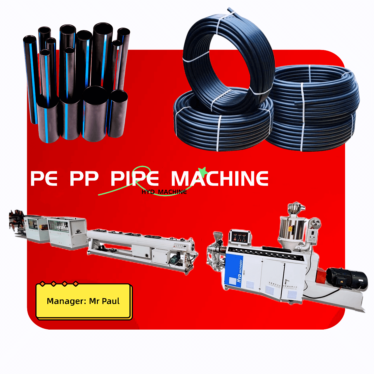 HDPE Plastic Pipe Extrusion Making Machine Line PP PE Pipe Tube Production Line