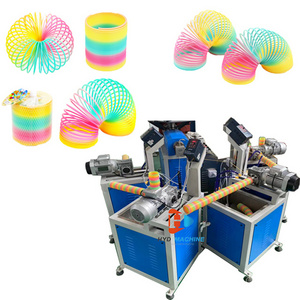 Rainbow circle toy making machine   Rainbow Magic Spring Toy Making Machine Plastic Ring Springs Making Machine