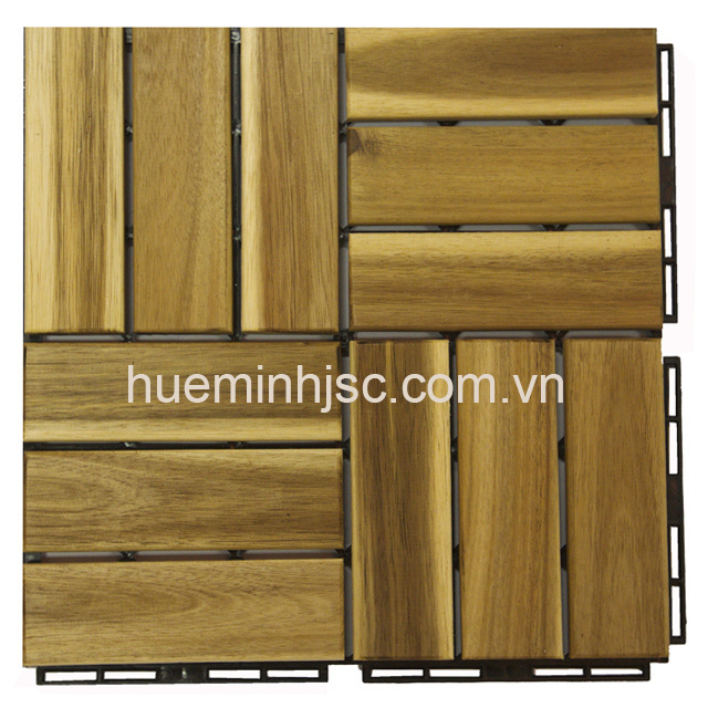 Acacia wooden decking tiles easy to assemble environmentally friendly made in Vietnam