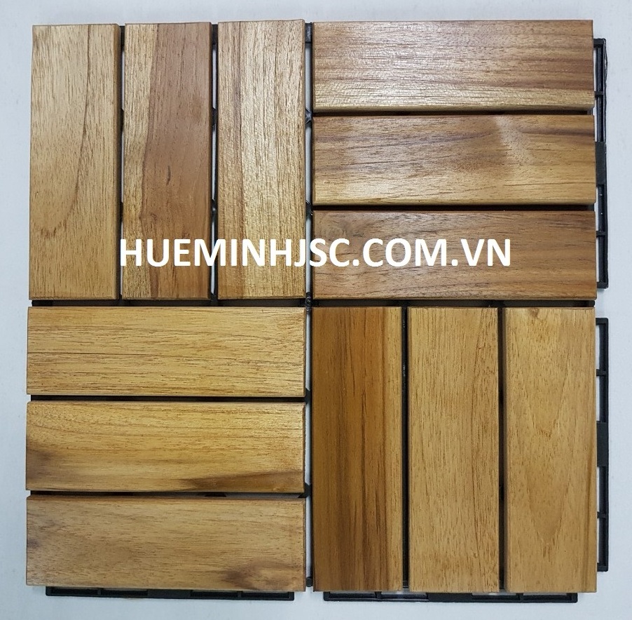 Interlocking Teak Wood decking tiles with Plastic base easy to assemble environmentally friendly