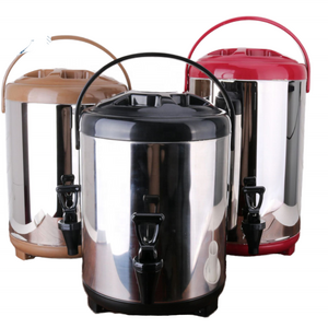 Commercial Stainless Steel Insulated Double Layer Milk Tea Bucket 8L and 10L Capacity for Milk Tea Shops