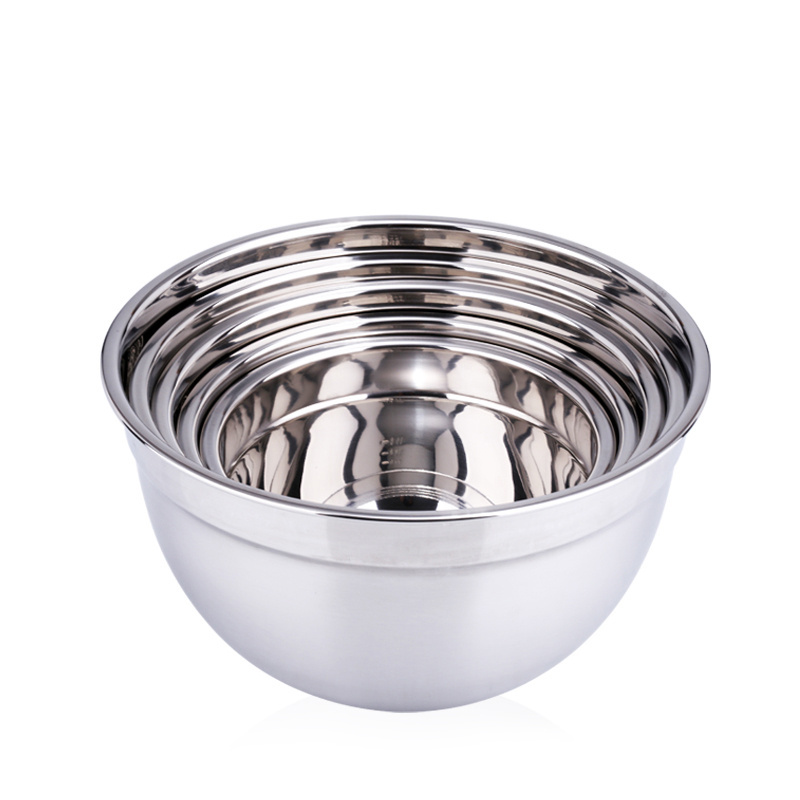 Eco-friendly Kitchen Non Skid Personalized Salad Bowl Set Mixing Bowls Stainless Steel Carton Packing Giveaways Contemporary