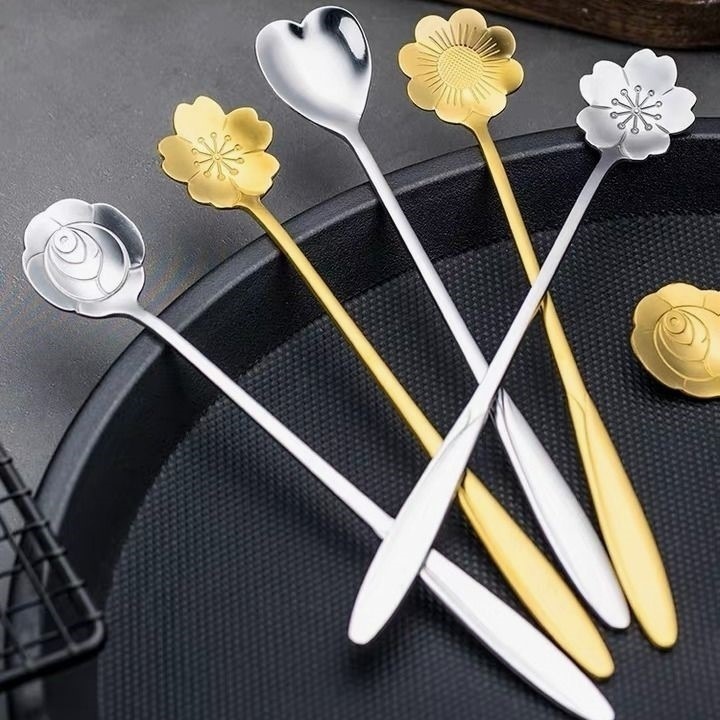 HUFA  factory 18cm Ins celebrities stainless steel rose color multi coffee scoop ice cream scoop