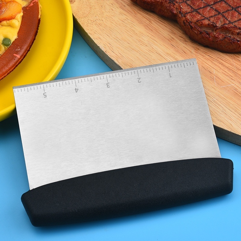 New Stainless Steel Dough Pastry Scraper Chopper Quick and Easy Dough Scraper with Ergonomic Rubber Non-Slip Grip