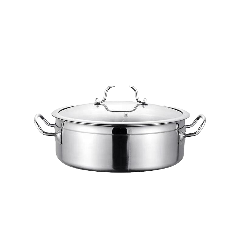 HUFA New Korean Design Straight Shape Stainless Steel Cookware Glass and Casserole with Handle for Soup Pots