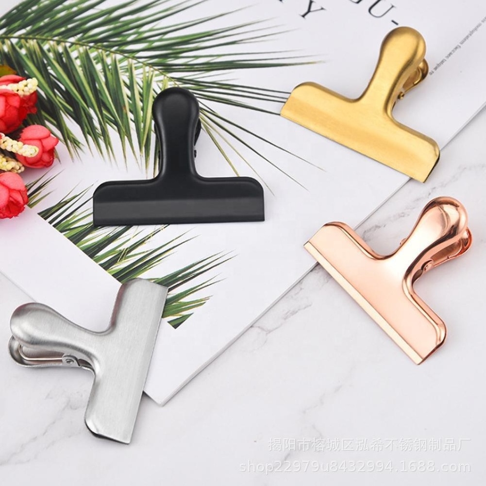 New Household Tool Stainless Steel coffee food Bag Clip Air Tight Seal Grip T Shape Closure Keeping Sealer Clamp Bag Clip