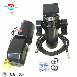 AG topgun hydraulic cylinder and 12v /24V DC power unit with hydraulic hose for tipper truck