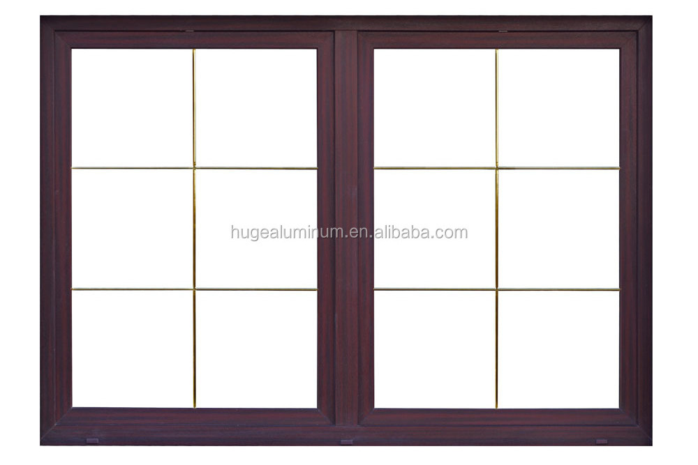 decorative aluminum fixed window with grill design