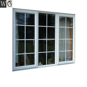 decorative aluminum fixed window with grill design