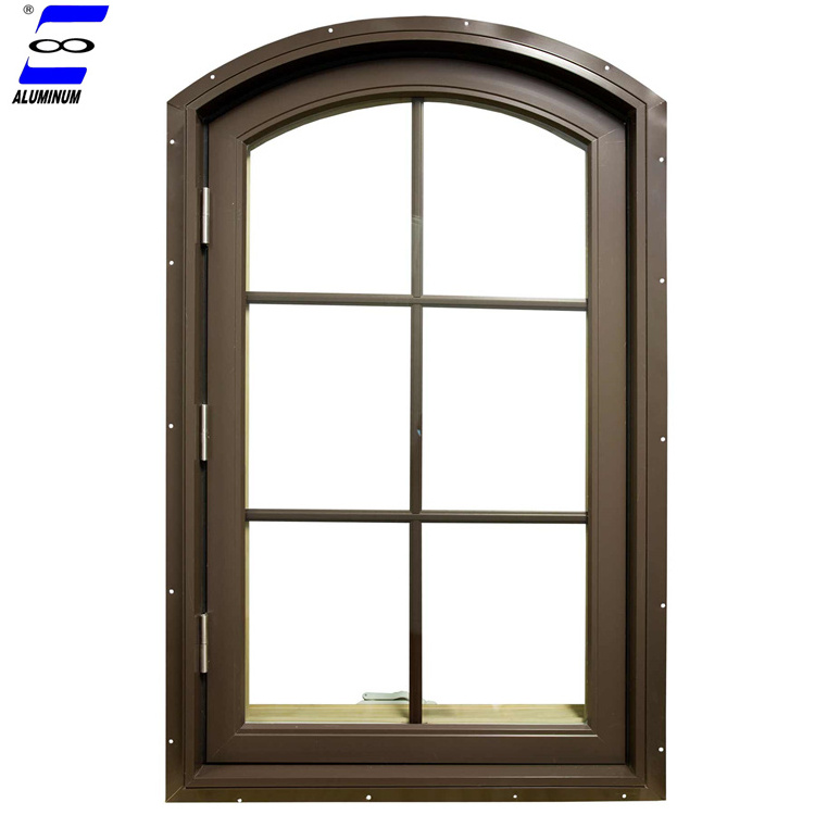 hot china factory french style grill  design arch  casement  fixed glass aluminium window and door  for sales