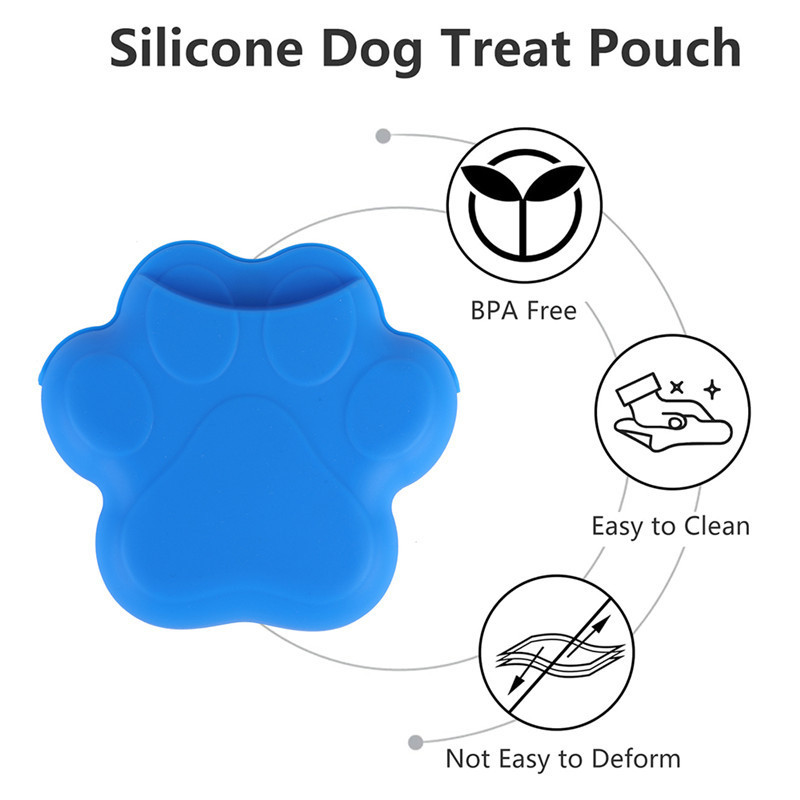 New Puppy Treat Pouch Waterproof Pet Waist Bag Silicone Dog Treat Pouch