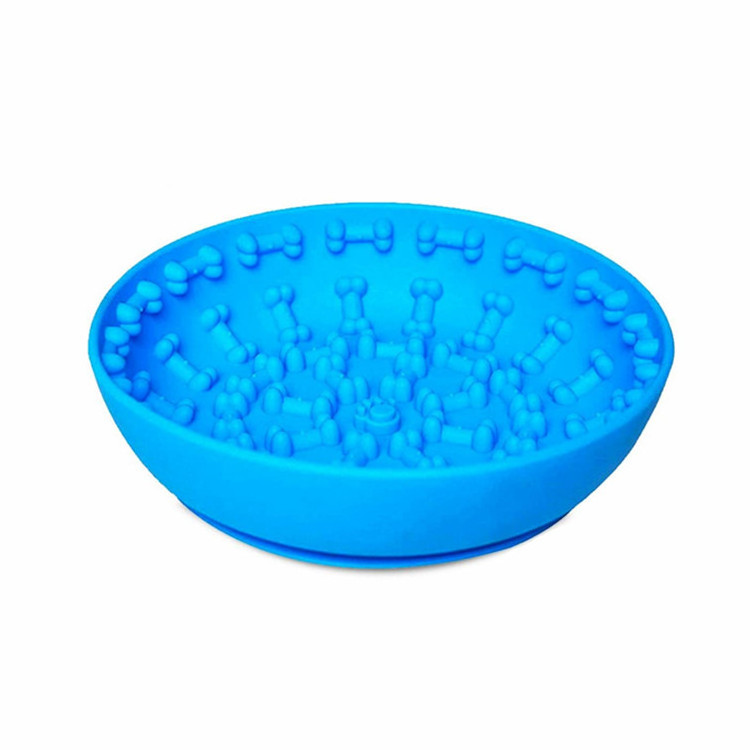 Hugebirds Silicone Pet Boredom and Anxiety Reduction Feeding Lick Bowl Wobble Slow Feeder Dog Bowl