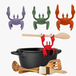 Amazon Red Crab Silicone Utensil Rest Silicone Spoon Rest for Stove Top Heat-Resistant Kitchen Grill Utensil Holder Spoon Holder