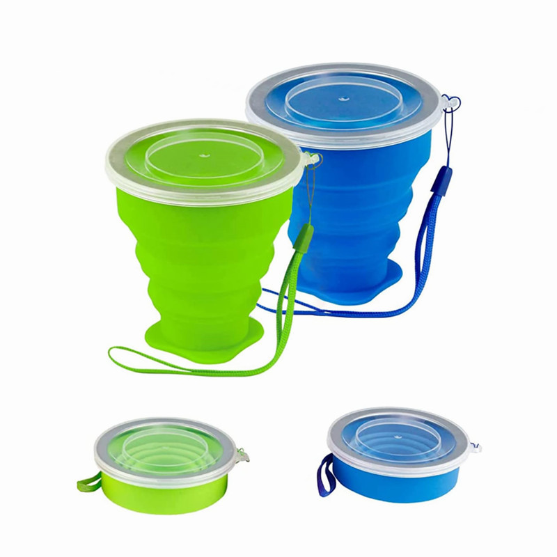 Wholesale Custom Travel Collapsible Silicone Coffee Cups Biodegradable Reusable Folding Water Cup