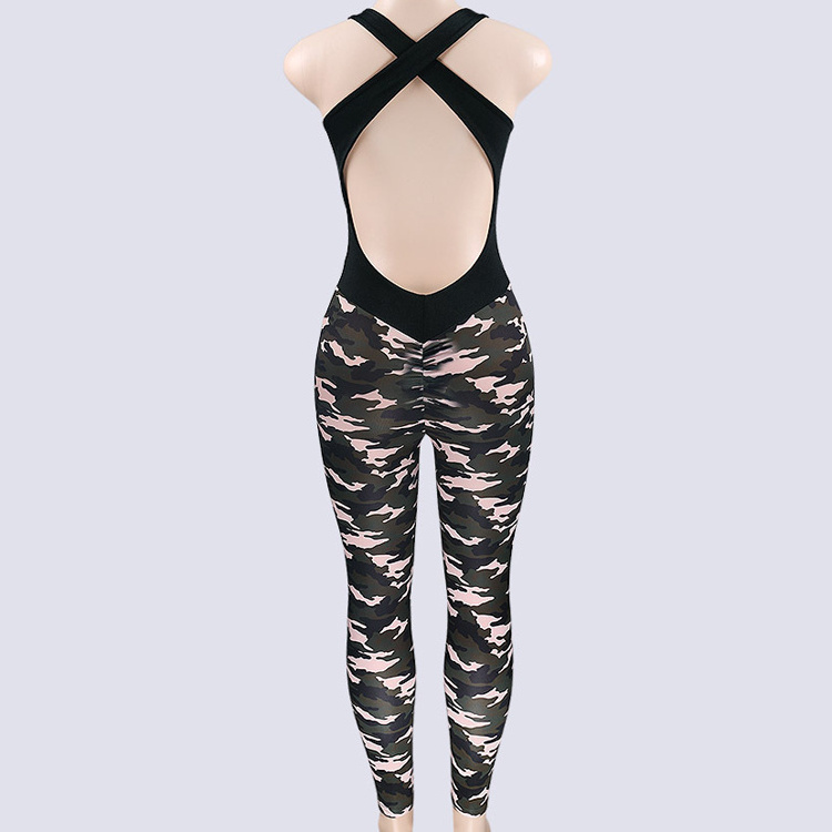 printed Camouflage ladies fashion sexy jumpsuit for women