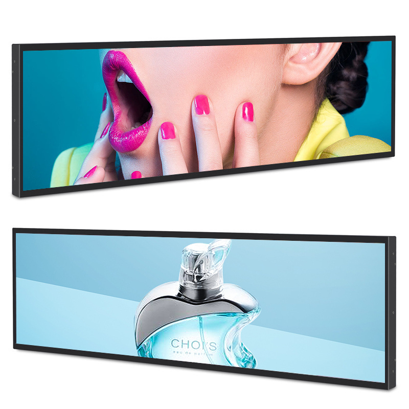 Ultra Wide Stretched Bar Advertising TV Ads Player LCD Commercial Supermarket Shelves Stretch Screen Shelf Edge Strip Display