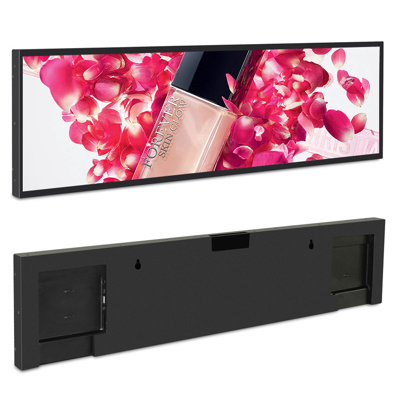 Ultra Wide Stretched Bar Advertising TV Ads Player LCD Commercial Supermarket Shelves Stretch Screen Shelf Edge Strip Display