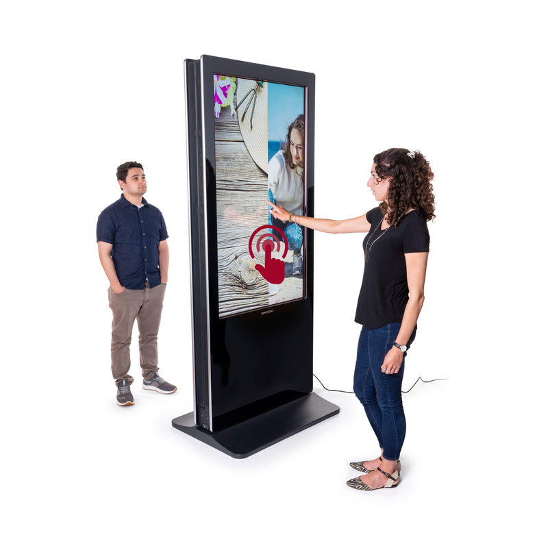 43 49 55 Inch Stand Floor Touch Screen Kiosk All In One Computer Digital Totem Advertising Touch Screen